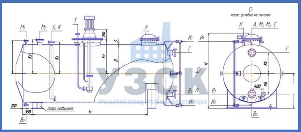 Чертеж емкости ГКК в Саратове
